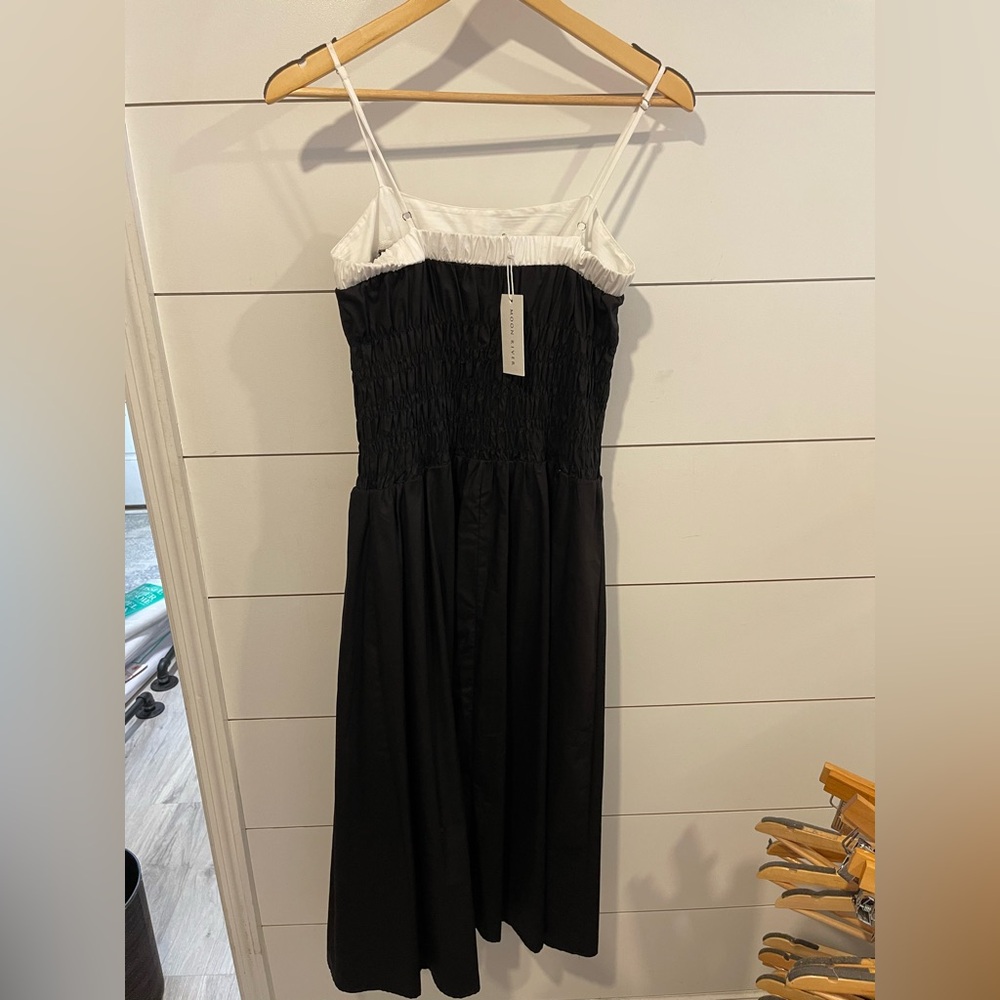 Alexandra Smocked Midi Dress | Black - Picture 3 of 3